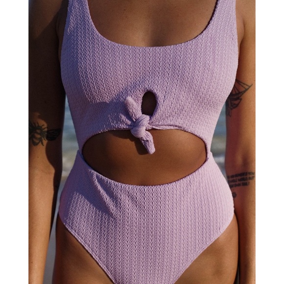 Billabong Lilac One-Piece Braid-Rib Swimsuit - Picture 2 of 11